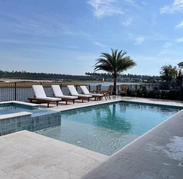 pool with palm trees