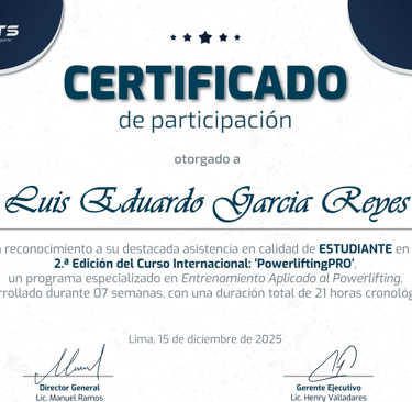Certificado de capacitación