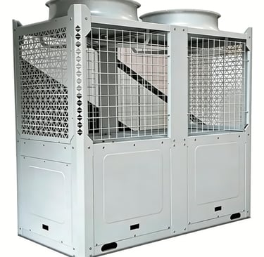 Custom Sheet Metal Heat Pump Enclosure with Dual Fan Cowls