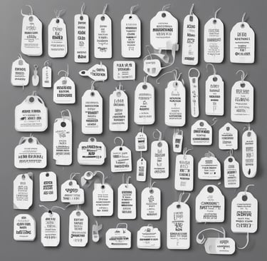 Finished custom stainless steel nameplates stacked, ready for shipment.