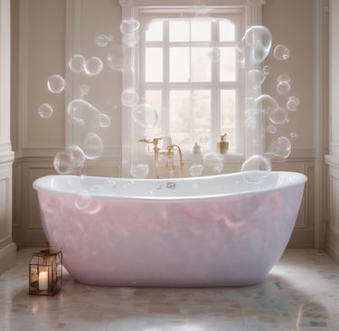 a person's bare feet in a bathtub