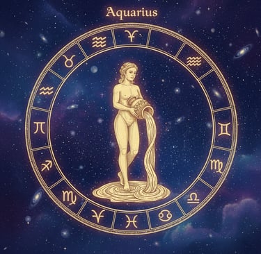 a zodiac sign with a woman holding a snake