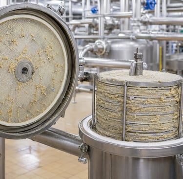 opened filter press / cartridge cleaning inspection