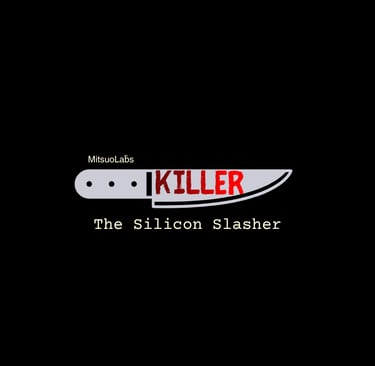 A black square featuring a graphic of a knife containing the red text "KILLER".