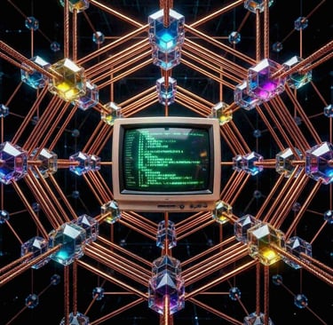 An ultra-high-definition abstract digital art piece depicting a complex, decentralized grid.