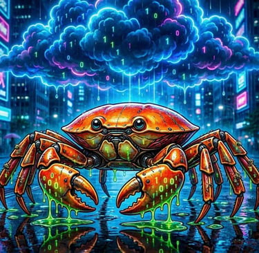 A Crab Representing a Code Language, Captured By Corporations.