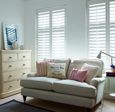 plantation shutters in a telford living room