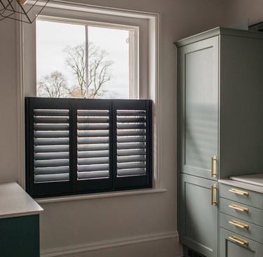 plantation shutters in a telford bedroom