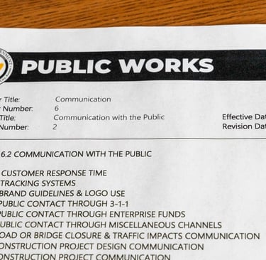 Section 6.2, Communication with the Public, Public Works document