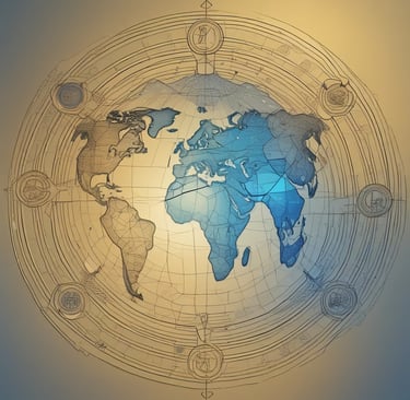 A majestic ocean horizon at dawn with golden sunlight reflecting off deep navy waves, symbolizing unity and strength.