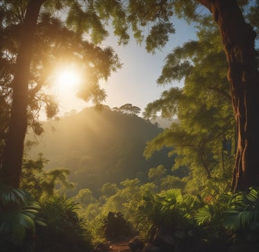 Close-up of a natural luffa sponge hanging in soft sunlight
