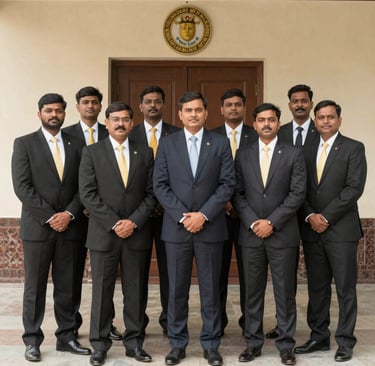 A group photo of the legal team at Rahul Kulkarni & Legal Associates gathered outside Bombay High Court.