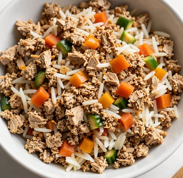 Ground turkey and rice with vegetables — high protein lunch for women over 35