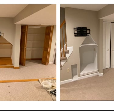 Interior painting basement Marshfield, MA.