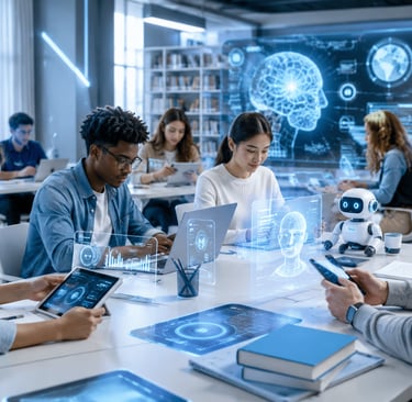 Best AI tools for students in 2026 with AI-powered learning technology in a modern university classr