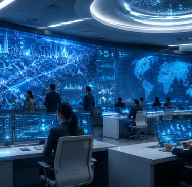 Government officials using AI-powered digital systems to improve citizen services and public adminis
