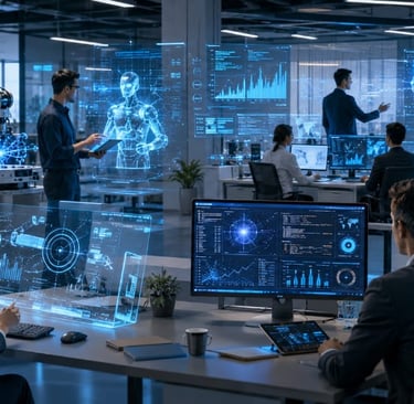 Artificial Intelligence transforming the future of jobs across multiple industries.
