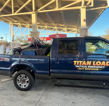 Junk removal truck hauling debris and furniture pickup in St Petersburg Florida