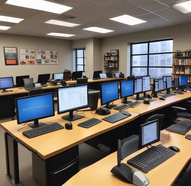 A friendly business consultant at a desk with a laptop and paperwork, ready to assist clients.