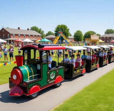 trackless train at school fair