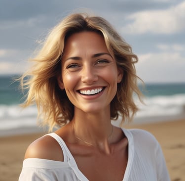 A close-up of a person typing on a laptop with AI-related graphics floating above the keyboard.