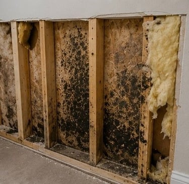 newer construction home in Northgate Colorado Springs showing hidden moisture damage inside wall cavity