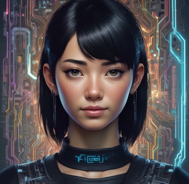 woman wearing black crew-neck shirt