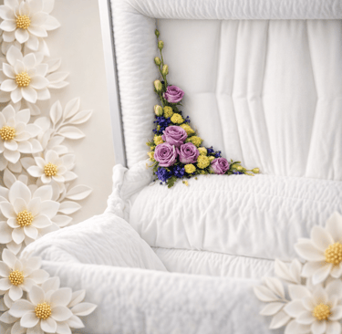 Blue and Yellow Casket Corner