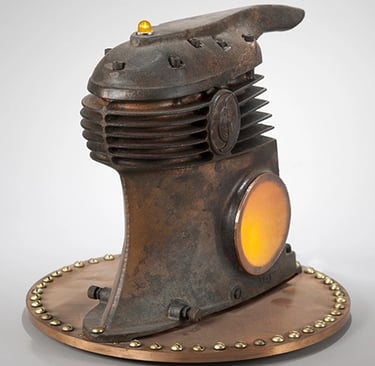 Space-age sculpture by Santa Barbara artist Tal Avitzur.