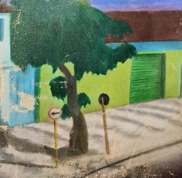 Oil - Salem Bechara street (detail) - 1982