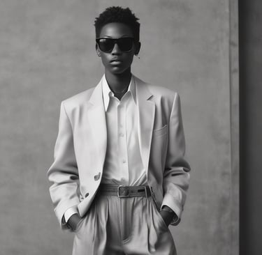 A stylish streetwear outfit displayed on a mannequin.