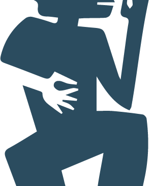 Ilustración de una figura abstracta minimalista humana con un estilo artístico tribal