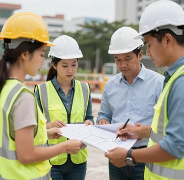 Casual group discussion outdoors with the lush Hawaiian landscape in the background.