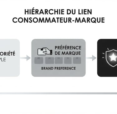 diagramme préférence de marque (brand preference) dans la hiérarchie du lien consommateur-marque