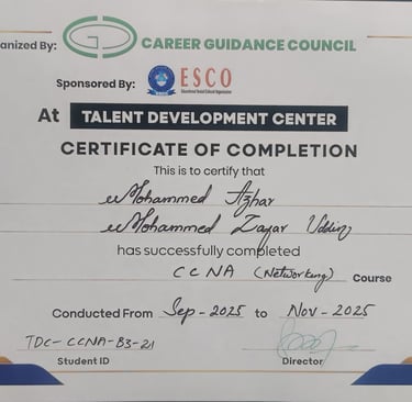 a certificate certificate for a career in the career