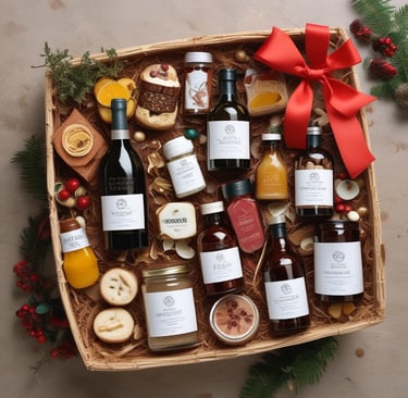 A close-up of fresh, colorful fruits arranged artistically on a rustic wooden table.