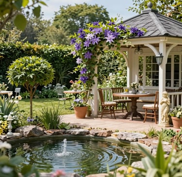 a house with a garden in front of it