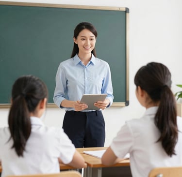 woman in white long sleeve shirt holding green tablet computer