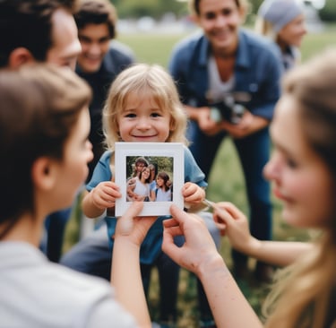 A child drawing while a parent scans the artwork to save it digitally for the family archive.