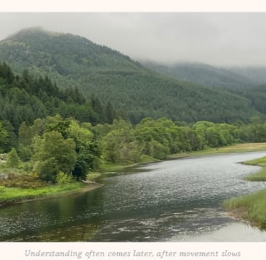 Mist over the mountains in the Scottish Highlands