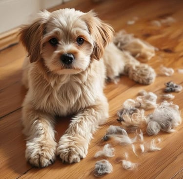 Perro perdiendo pelo