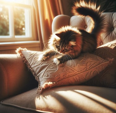 gato arañando los muebles