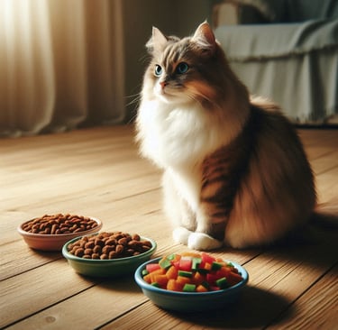 gato comiendo, comida de gato según la edad