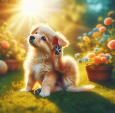 perro rascándose las orejas