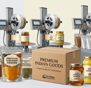 Premium private label packaging exporter from India for spices honey ghee and bulk food products for global brands