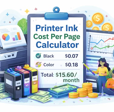printer ink cost per page calculator