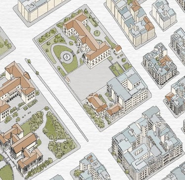 Hand-drawn city map of Athens, detail by deliaMAPS