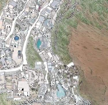 Imerovigli map, detail © 2023 Anaxima Ltd. — used with permission