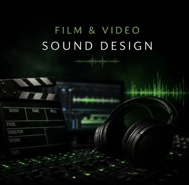 Professionelle Studio-Kopfhörer und eine Filmklappe in einem Tonstudio für Video-Sounddesign