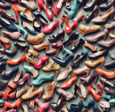 shoes on a leather chair